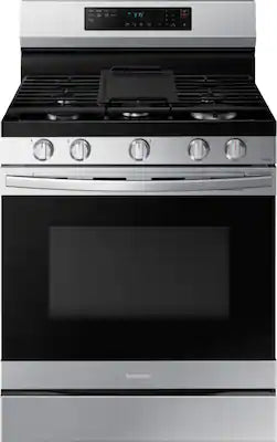 Samsung - 30 in. Wide 5 Burner 6.0 cu. ft. Freestanding Gas Range with No-Preheat Air Fry & Convection