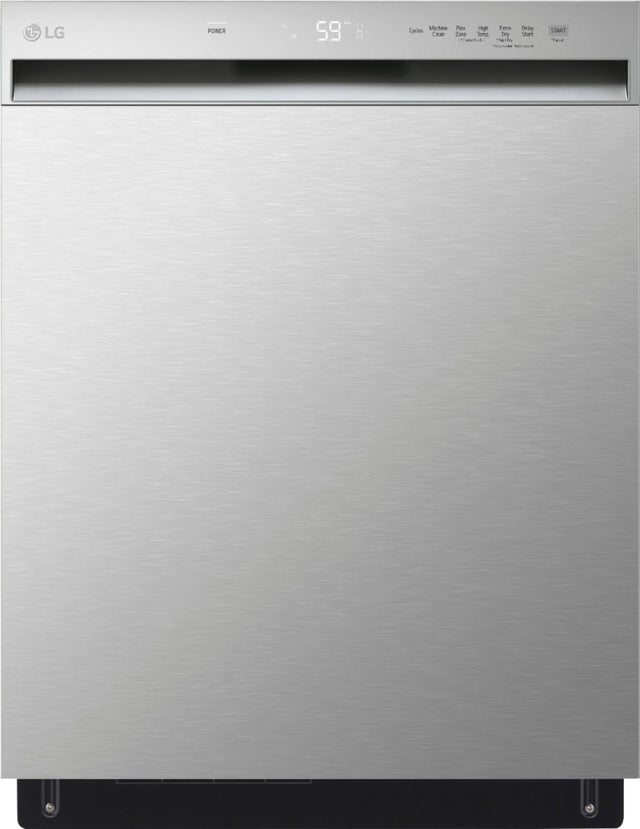 Front. LG - 24" Front Control Built-In Stainless Steel Tub Dishwasher with QuadWash and 50 dba - Stainless steel.