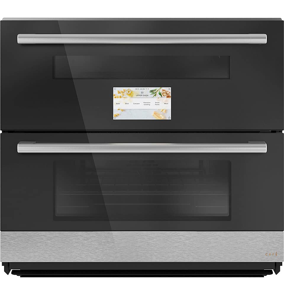 Café - 30" Built-In Double Electric Convection Wall Oven with Built-In Wi-Fi - Platinum Glass