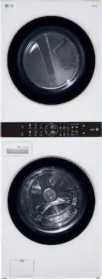 LG - 4.5 Cu. Ft. HE Smart Front Load Washer and 7.4 Cu. Ft. Electric Dryer WashTower with Steam and Built-In Intelligence