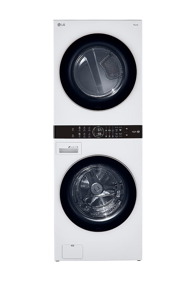 Front. LG - 4.5 Cu. Ft. HE Smart Front Load Washer and 7.4 Cu. Ft. Gas Dryer WashTower with Built-In Intelligence - White.