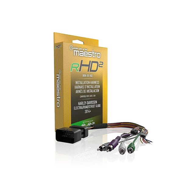 Front. Maestro - Plug and Play T-Harness for newer Harley Davidson Motorcycles - Black.