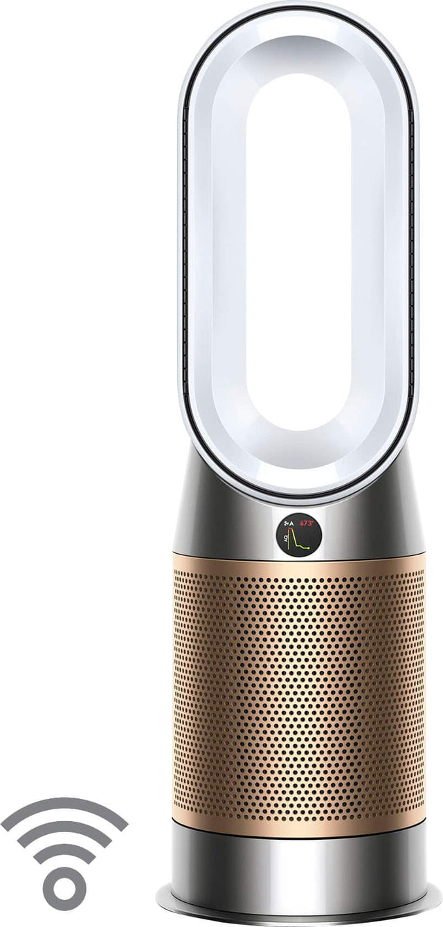 Angle. Dyson - Purifier Hot + Cool Formaldehyde - HP09 - Smart Tower Air Purifier, Heater and Fan - White/Gold.