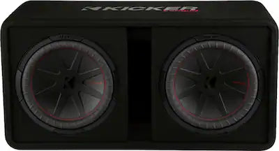KICKER - CompR Dual 12" Dual-Voice-Coil 2-Ohm Subwoofers with Enclosure