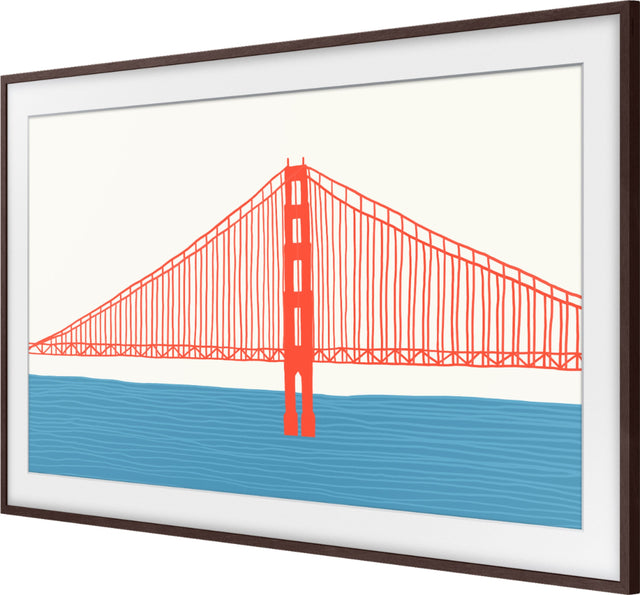 Front. Samsung - 43” The Frame Customizable Bezel - Modern Brown.