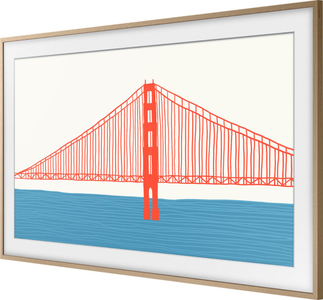 Front. Samsung - 50” The Frame Customizable Bezel - Modern Teak.