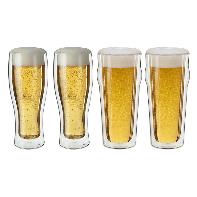 Angle. ZWILLING - Sorrento 4-pc Double-Wall Pint & Pilsner Glass Set - N/A.