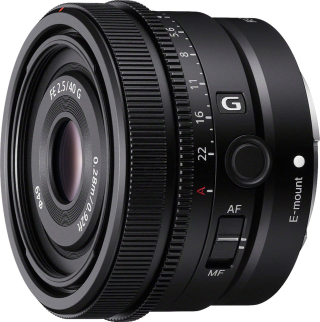 Front. Sony - FE 40mm F2.5 G Full-frame Ultra-compact G Lens for Sony Alpha E-mount Cameras - Black.