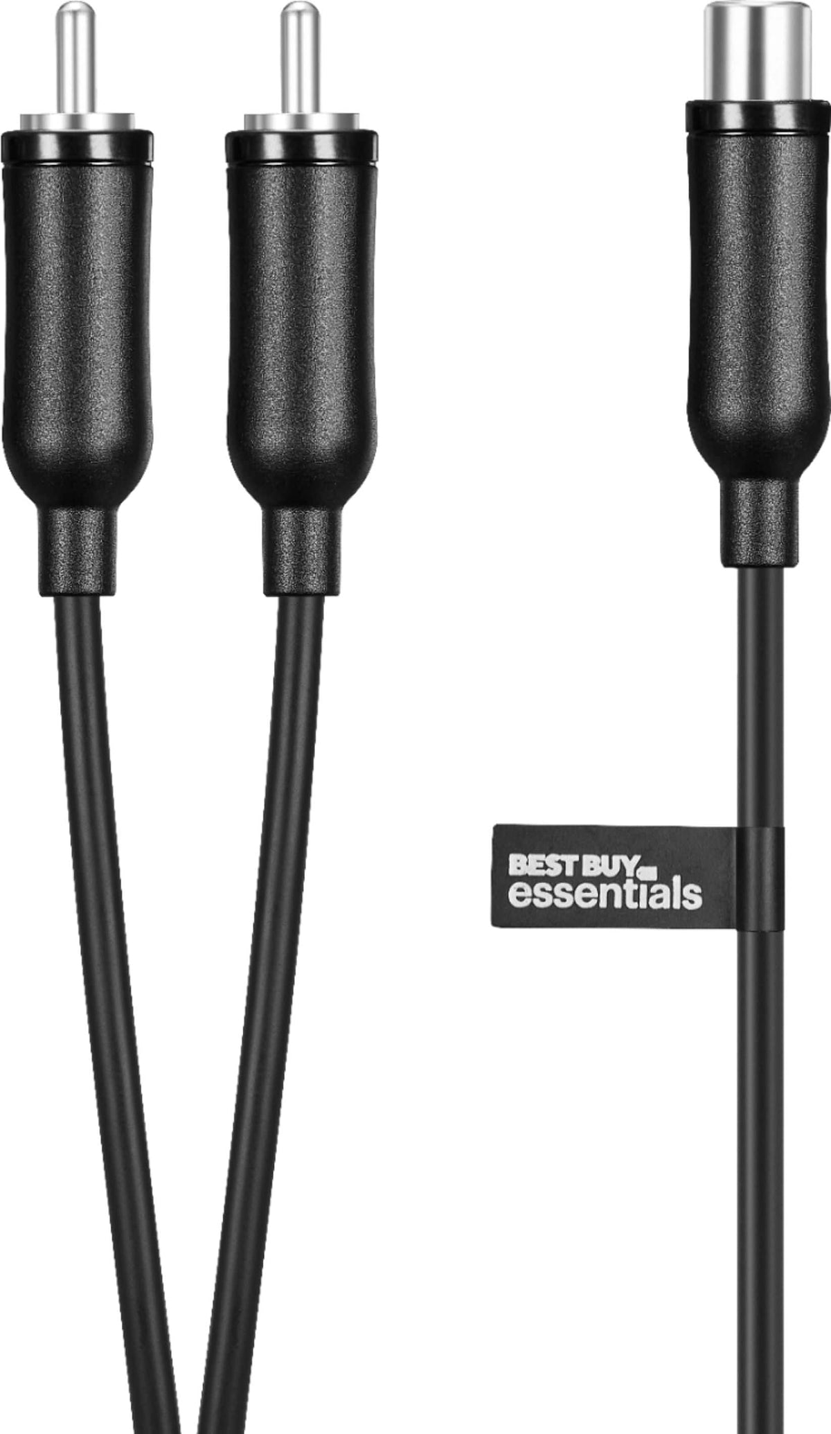 Best Buy essentials™ - 6" 2-Way 1-Female to 2-Male RCA Splitter - Black