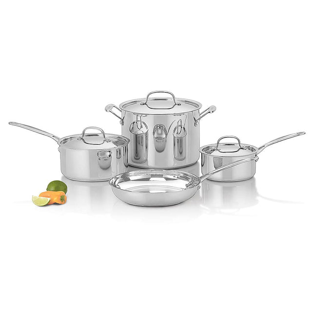 Alt View 11. Cuisinart - Chef's Classic Nonstick Stainless 7-Piece Set - Stainless Steel.