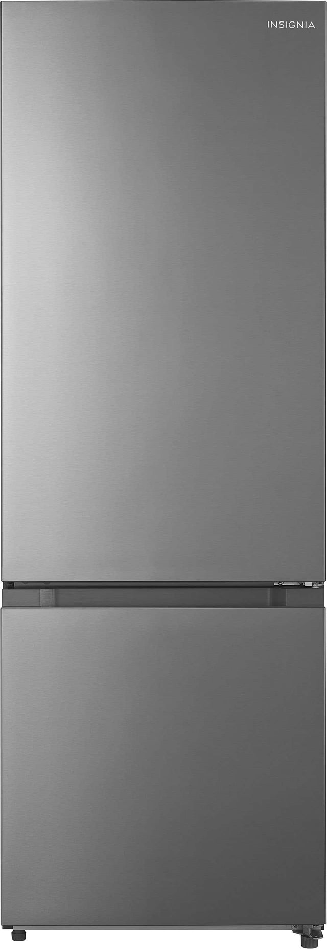 Front. Insignia™ - 11.5 Cu. Ft. Bottom Mount Refrigerator with ENERGY STAR Certification - Stainless Steel.