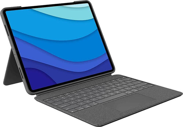 Front. Logitech - Combo Touch Keyboard Folio for Apple iPad Pro 12.9" (5th & 6th Gen) with Detachable Backlit Keyboard - Oxford Gray.