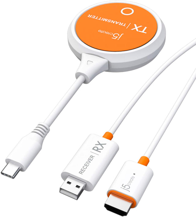 Front. j5create - ScreenCast USB-C® Wireless Display HDMI™ Extender - White.