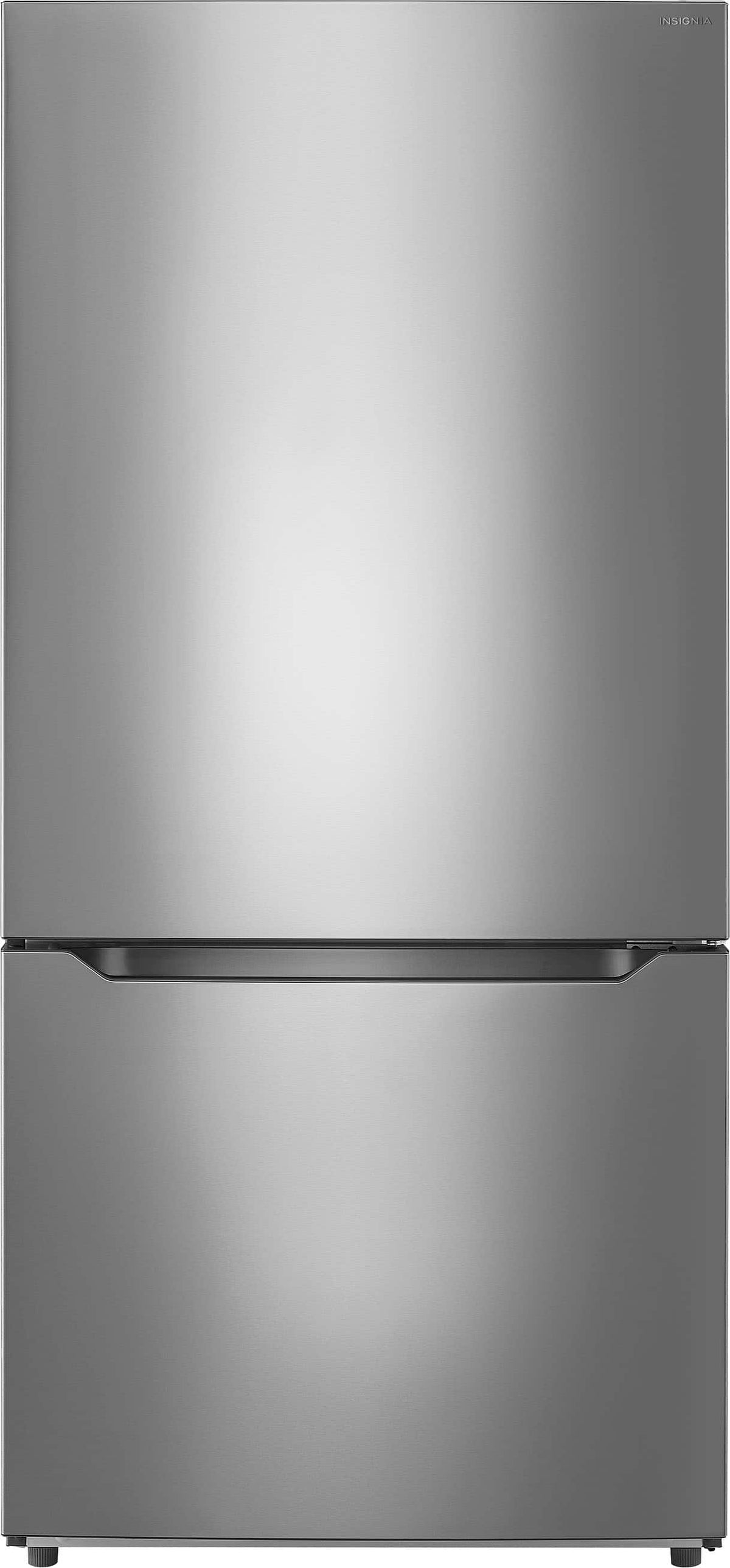 Insignia™ - 30 in. Wide 18.6 Cu. Ft. Bottom Freezer Refrigerator with ENERGY STAR Certification - Stainless Steel