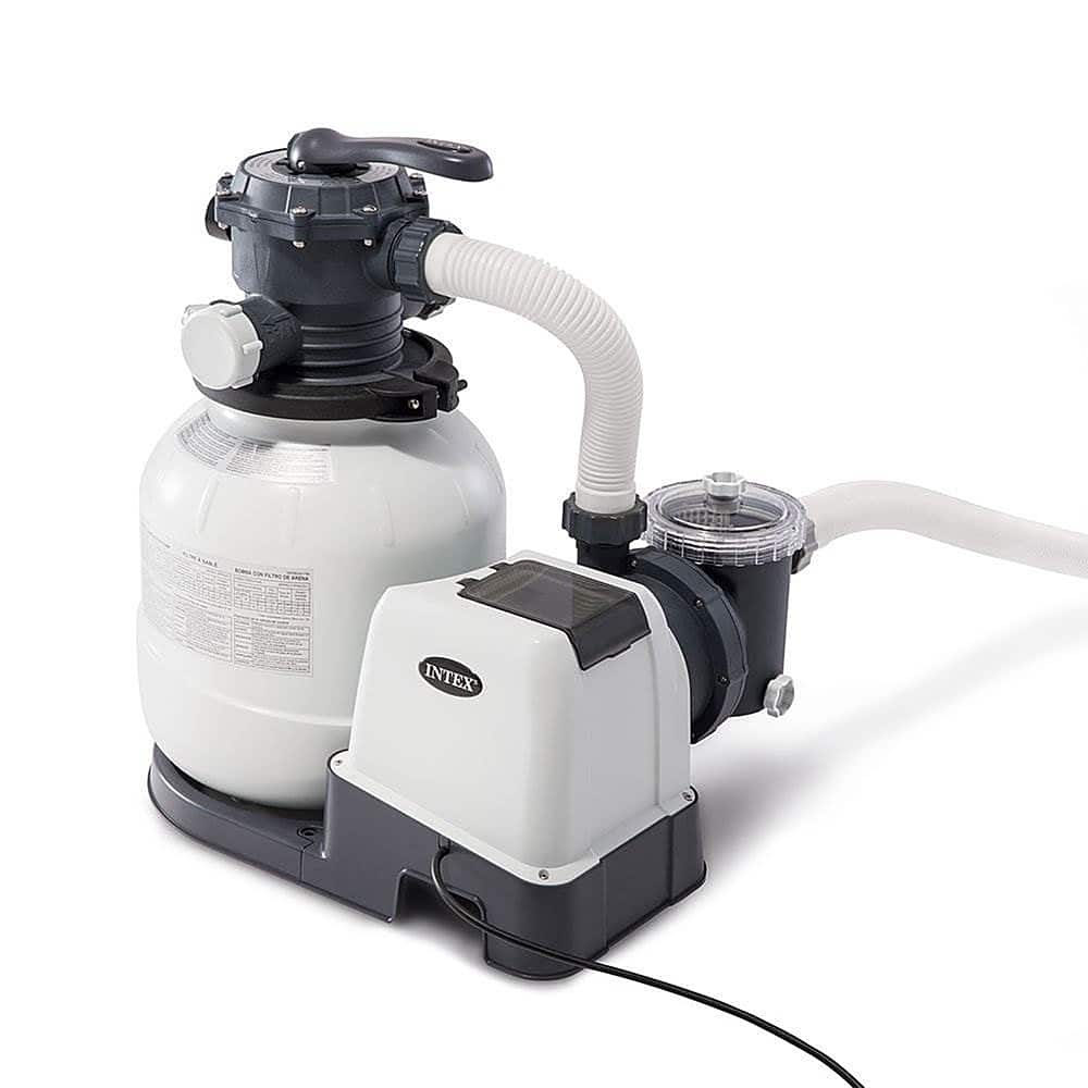Intex - 2100 GPH Above Ground Pool Sand Filter Pump with Automatic Timer - White