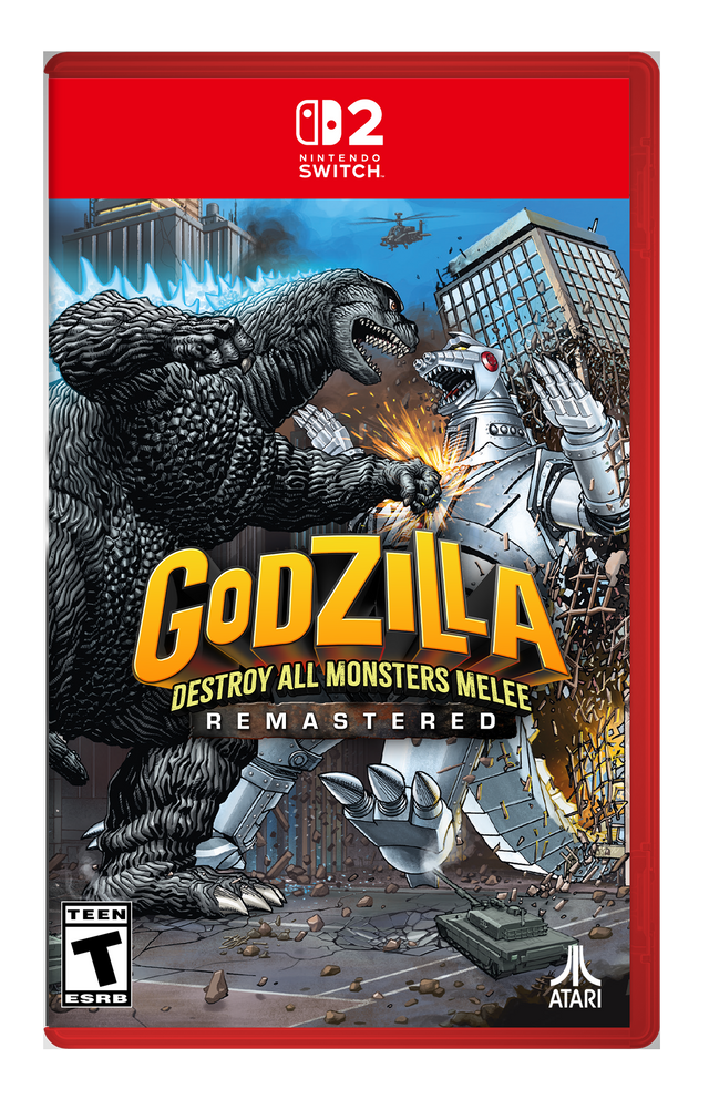B2 NINTENDO SWITCH  
GODZILLA ALL MONSTERS MELEE REMASTERED  
TEEN T ESRB  
ATARI