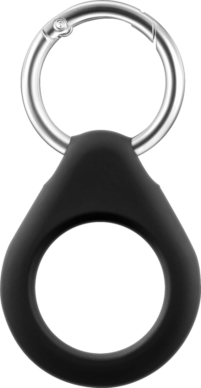 Front. Insignia™ - Key Ring Case for Apple AirTag - Black.