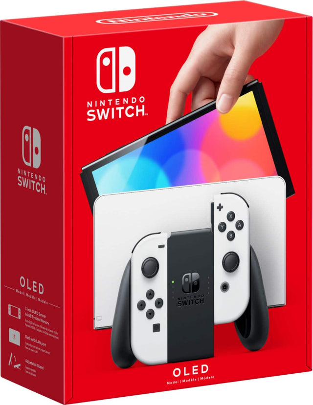 Front. Nintendo - Switch – OLED Model w/Joy-Con - White.