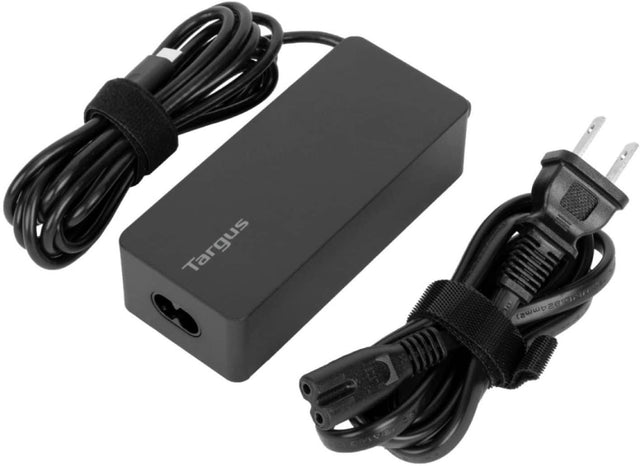 Front. Targus - 65W USB-C Laptop Charger - Black.