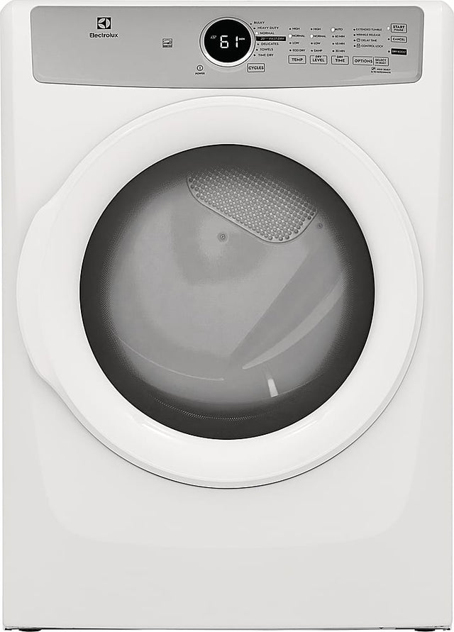 Front. Electrolux - 8.0 Cu. Ft. Stackable Gas Dryer - White.