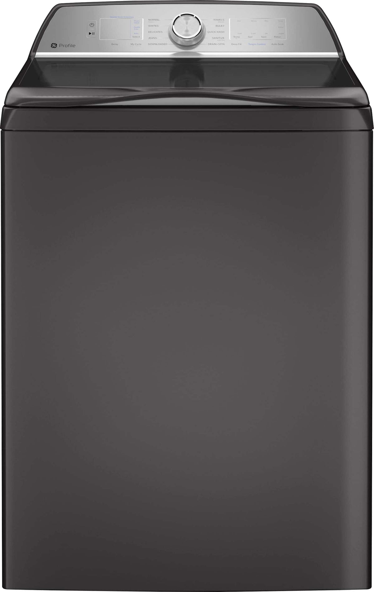 GE Profile - 5.0 Cu. Ft. High Efficiency Smart Top Load Washer with Smarter Wash Technology, Easier Reach & Microban Technology - Diamond Gray