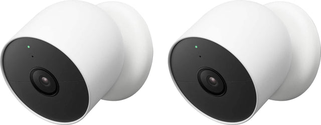 Front. Google - Nest Cam 2 Pack Indoor/Outdoor Wire Free Security Cameras - Snow.