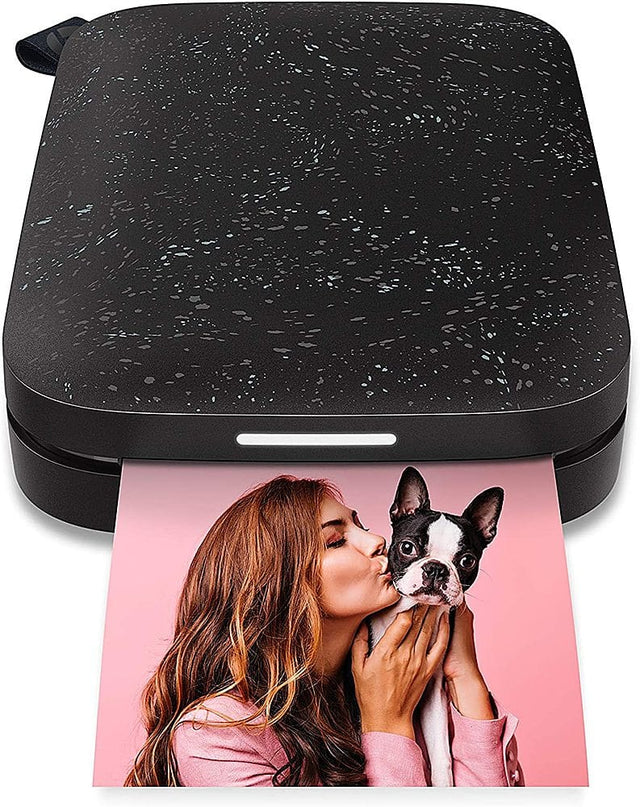 Front. HP - Sprocket Portable 2" x 3" Instant Photo Printer, Prints From iOS or Android Devices - Black Noir.