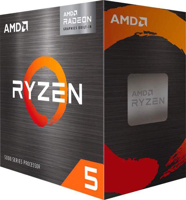 Front. AMD - Ryzen 5 5600G 6-Core - 12-Thread - (4.4 GHz Max Boost) Unlocked Desktop Processor - Black.