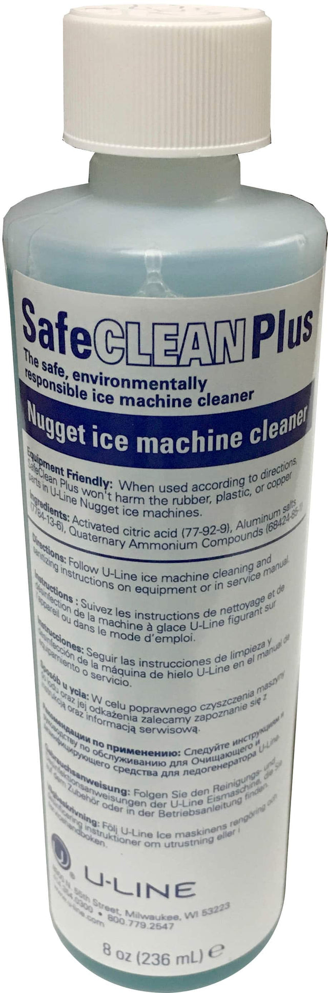 Front. U-Line - Liquid Ice Machine Cleaner - Light Blue.