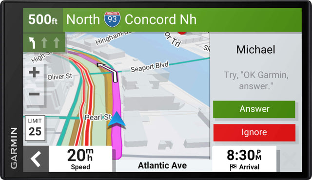 Front. Garmin - DriveSmart 76 7" GPS with Built-In** Bluetooth, Map Updates and Traffic Updates - Black.