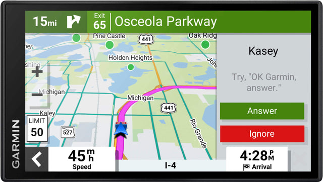 Front. Garmin - DriveSmart 66 6" GPS with Built-In** Bluetooth, Map Updates and Traffic Updates - Black.
