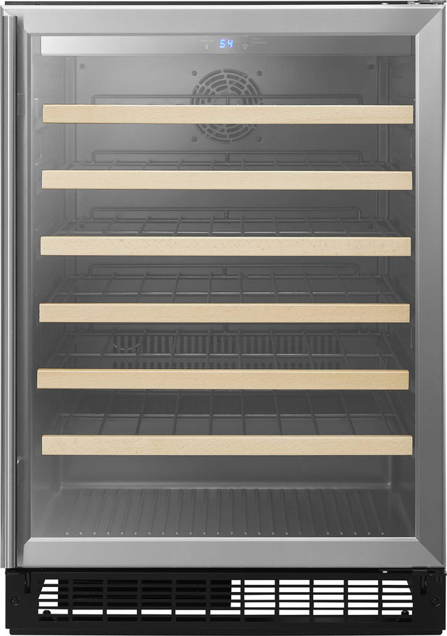 Front. Insignia™ - 61-Bottle Wine Cooler - Stainless steel.