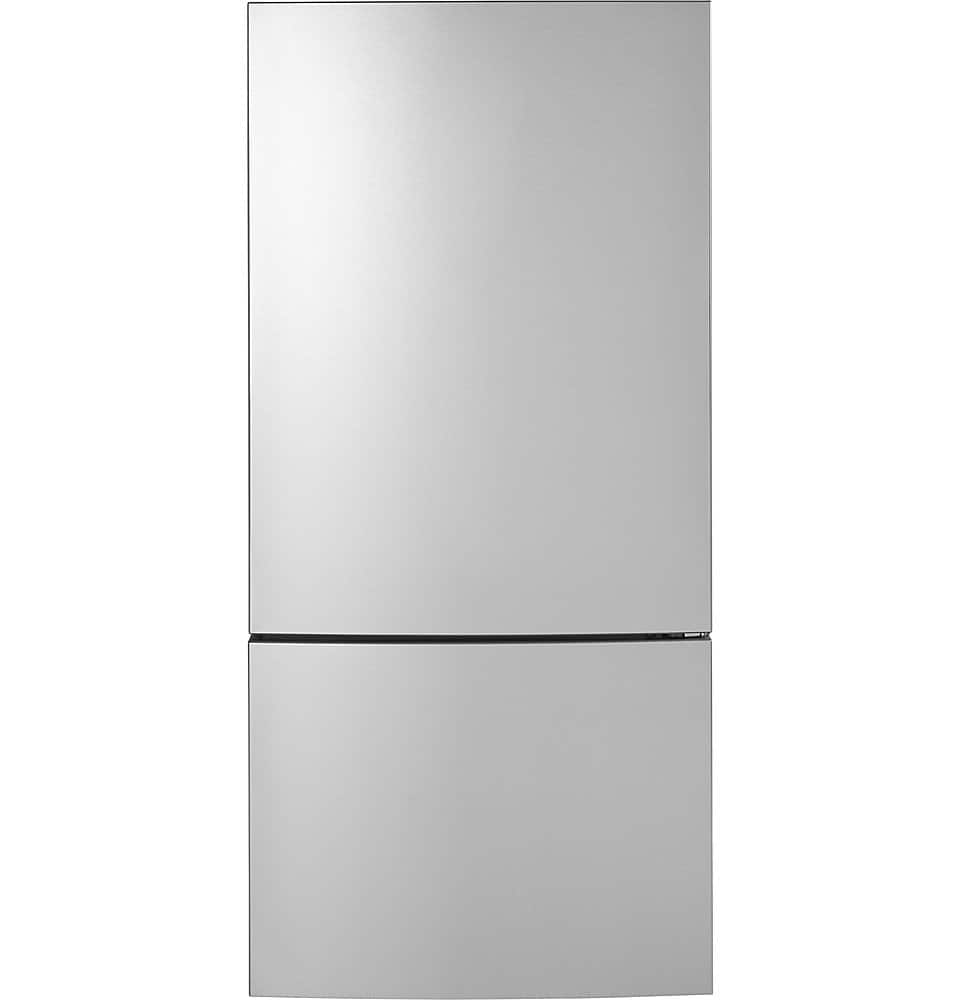 GE - 32 in. Wide 17.7 Cu. Ft. Bottom-Freezer Refrigerator with ENERGY STAR Certification - Stainless Steel