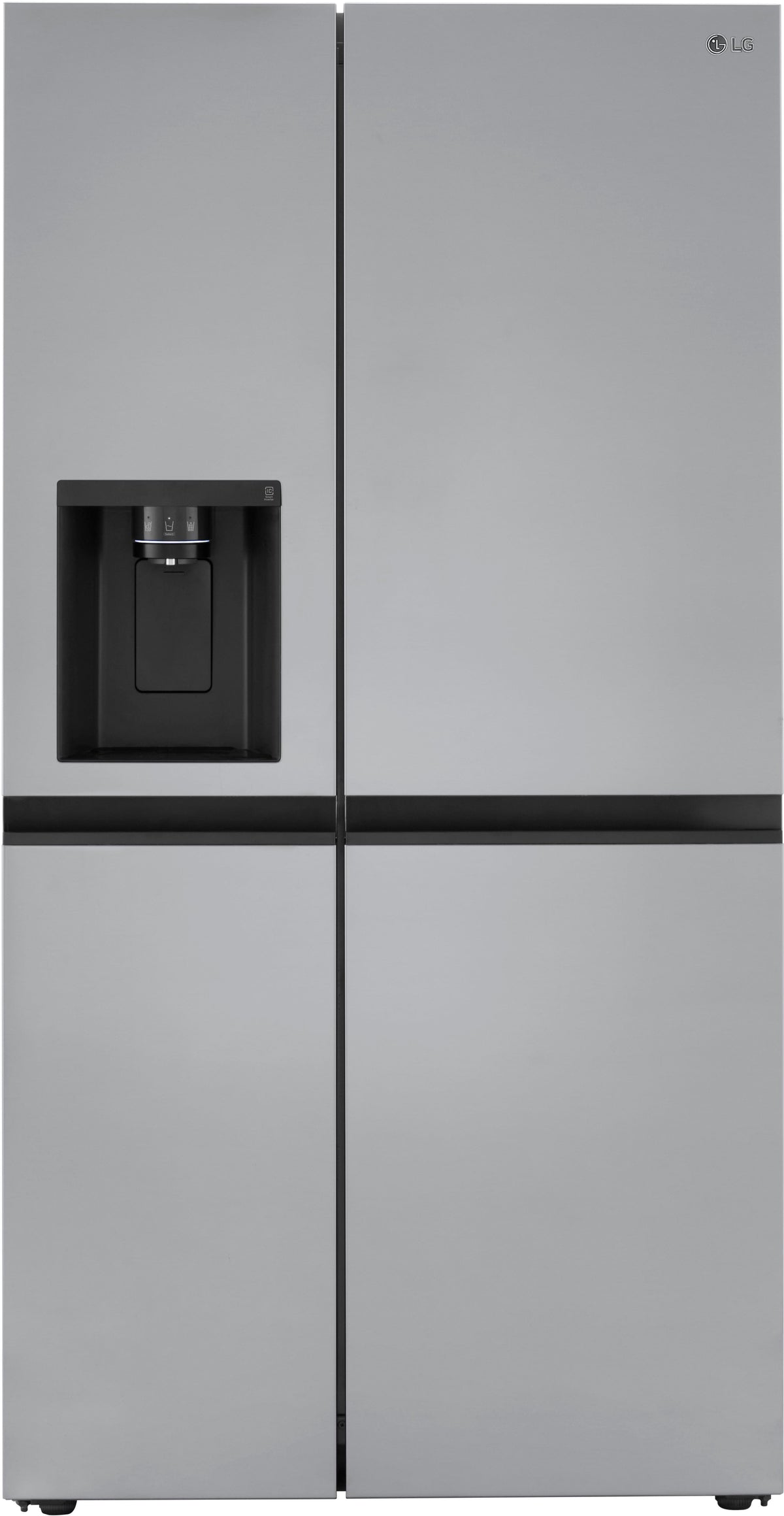 LG - 36-in Wide 22.5 Cu. Ft. Counter-Depth Side-by-Side Refrigerator with Smooth Touch Dispenser - Stainless Steel