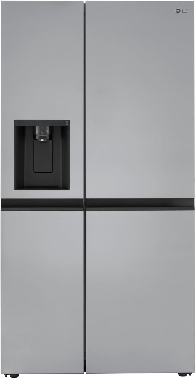 Front. LG - 23 Cu. Ft. Side-by-Side Counter-Depth Refrigerator with Smooth Touch Dispenser - Stainless Steel.