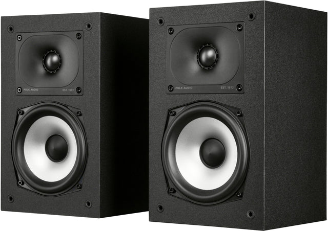 Front. Polk Audio - Monitor XT15 Bookshelf Speaker Pair - Midnight Black.