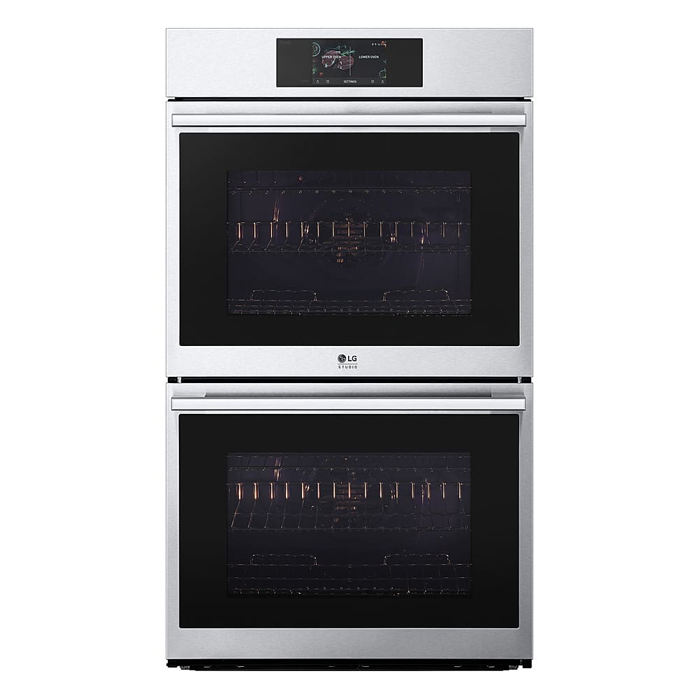 LG - STUDIO 30-in Wide Smart Built-In Electric Convection Double Wall Oven with Air Fry and Sous Vide - Stainless Steel