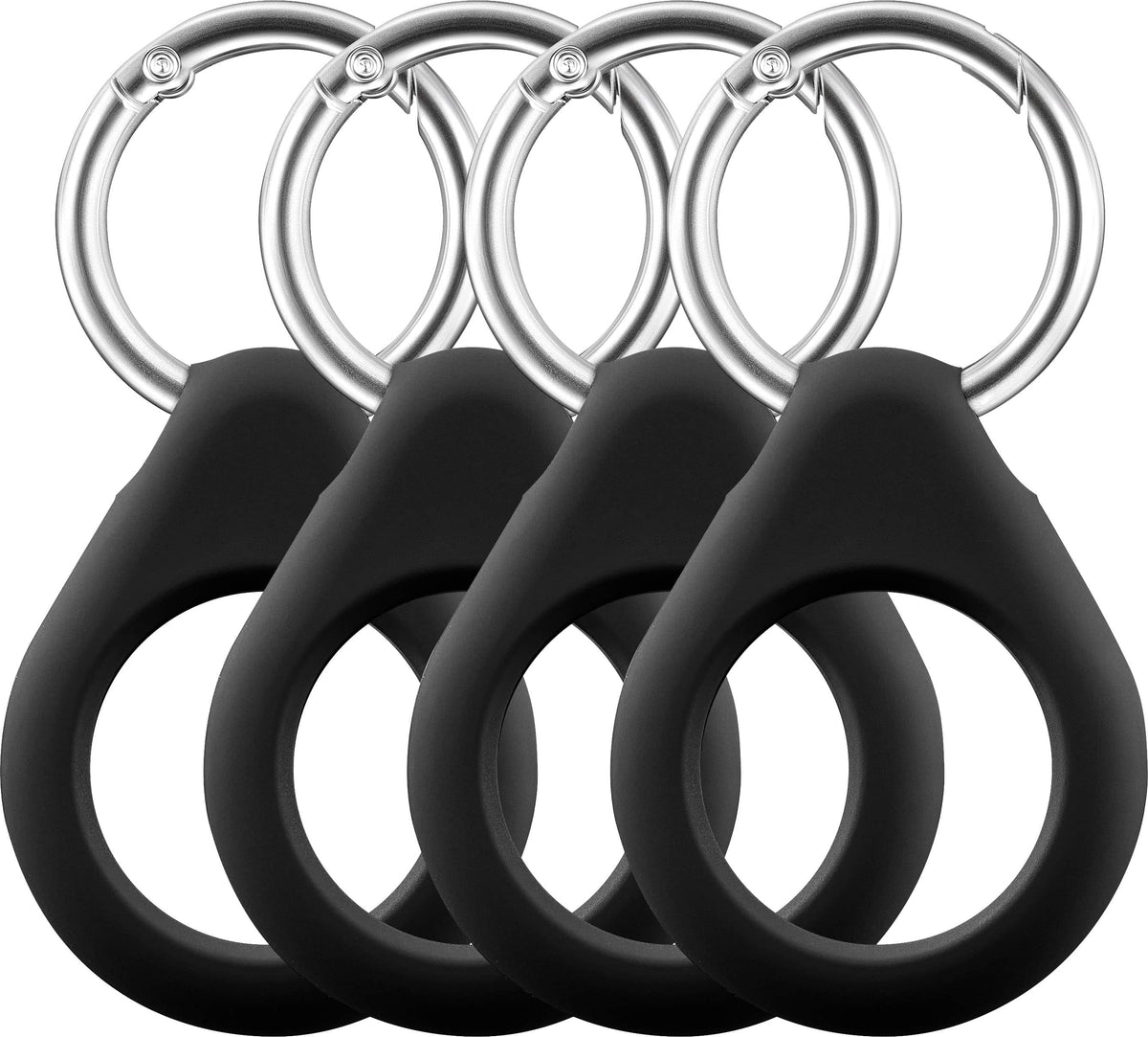 Insignia™ - Key Ring Case for Apple AirTag (4-Pack) - Black