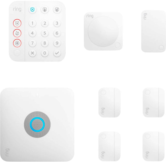 Front. Ring - Alarm Pro Home Security Kit 8 Pieces - White.