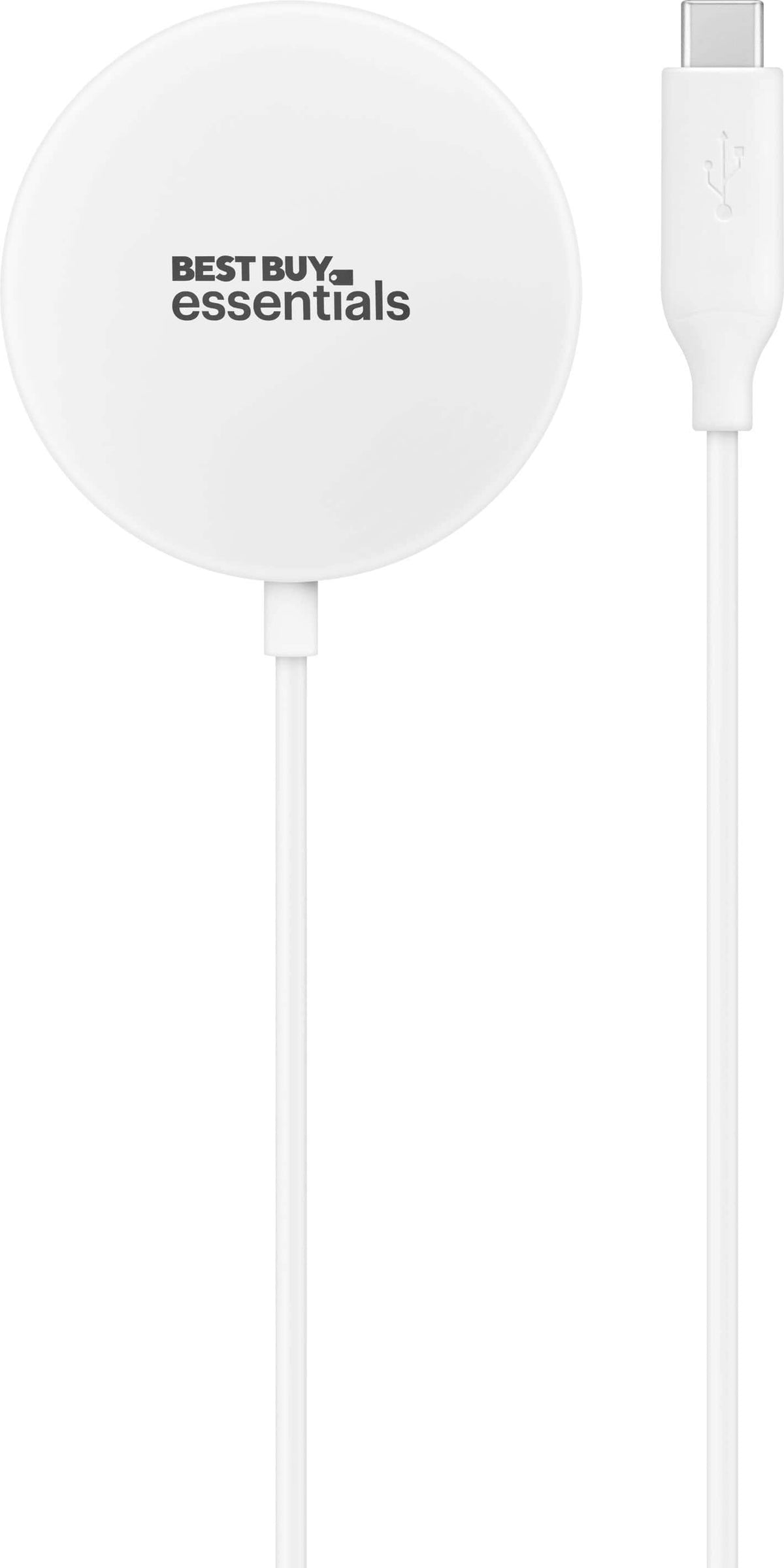 Best Buy essentials™ - Magnetic 7.5W Wireless Charger for iPhone 16/15/14/13/12 Series MagSafe Compatible Devices - White