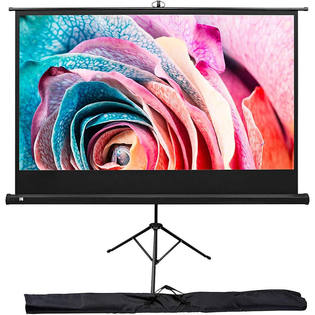 Front. Kodak - 100 in. Portable Projector Screen, Adjustable Projection Screen with Tripod Stand & Carry Bag - White.