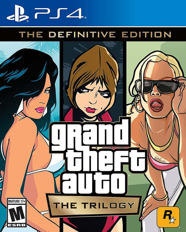PS4. The Definitive Edition of Grand Theft Auto: The Trilogy. Mature 17+. Rated M by the ESRB.