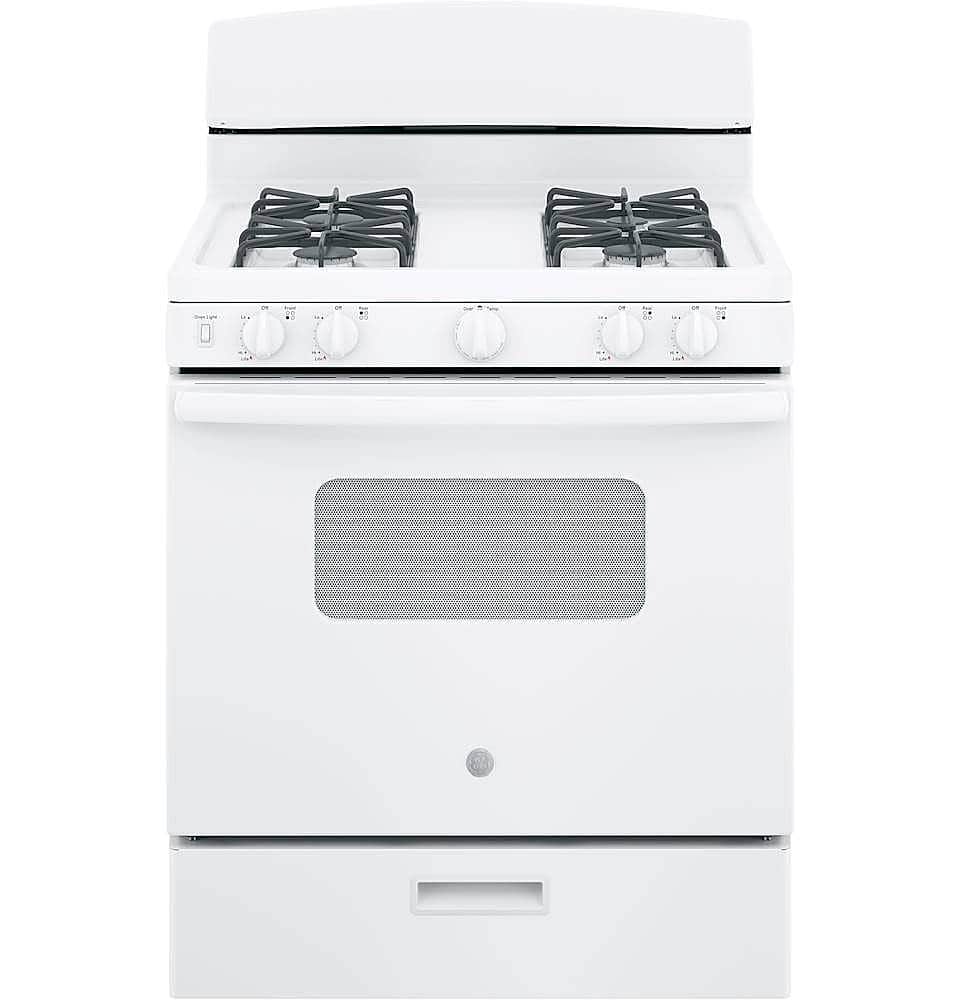 GE - 30 in. Wide 4 Burners 4.8 Cu. Ft. Freestanding Gas Range - White
