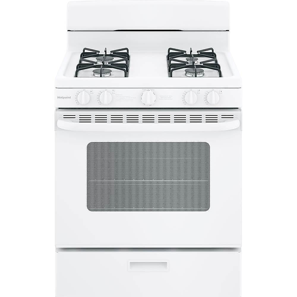Hotpoint - 30 in. Wide 4 Burners 30 in. Wide 4 burner 4.8 Cu. Ft. Freestanding Gas Range - White