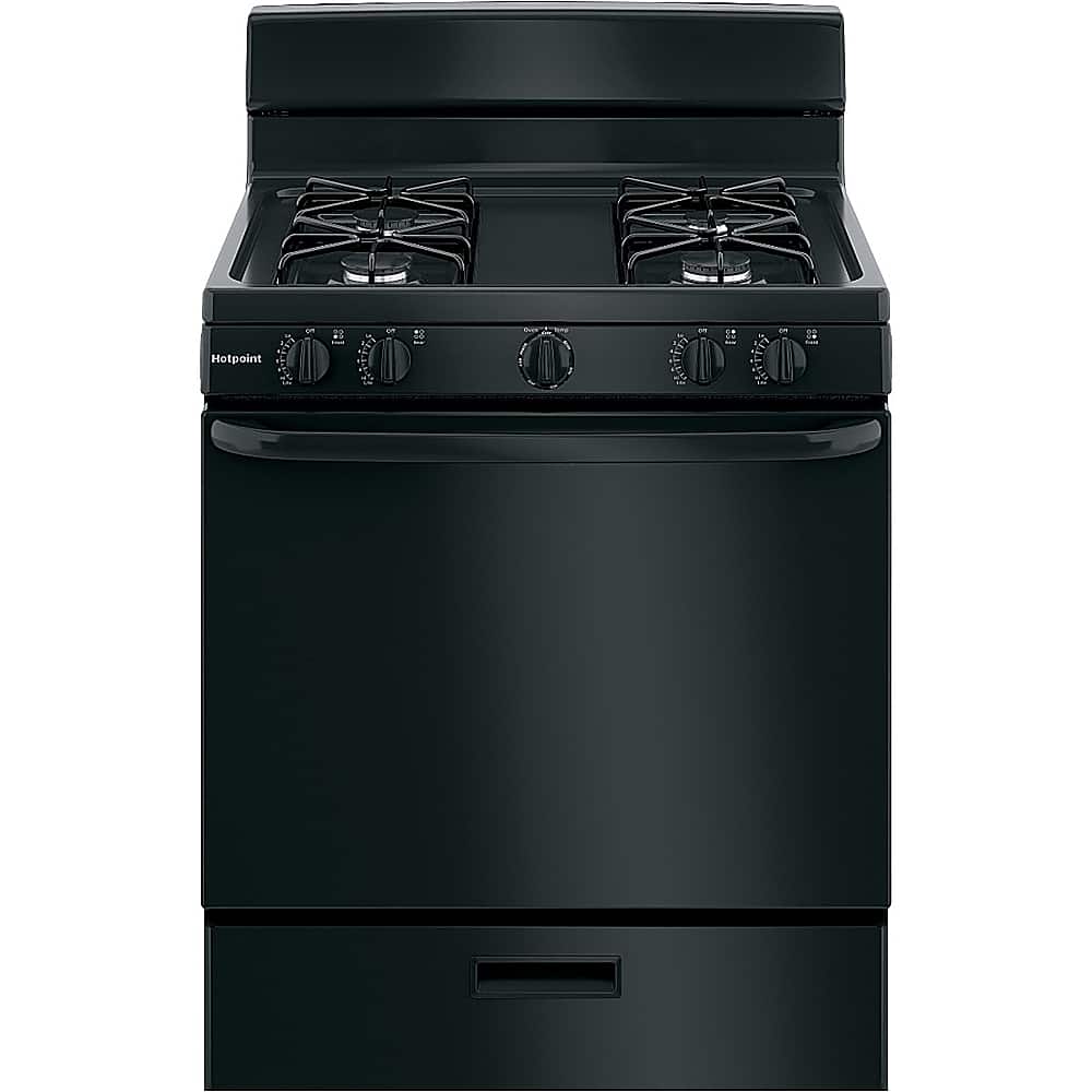 Hotpoint - 30 in. Wide 4 Burners 30 in. Wide 4 burner 4.8 Cu. Ft. Freestanding Gas Range - Black