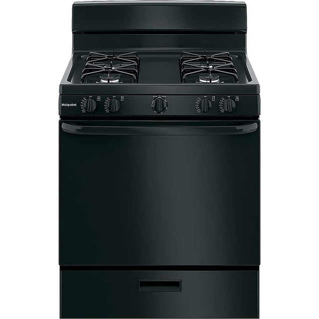 Front. Hotpoint - 4.8 Cu. Ft. Freestanding Gas Range - Black.