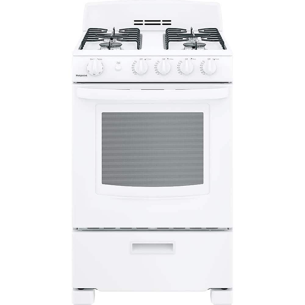 Hotpoint - 24 in. Wide 4 Burners 24 in. Wide 4 burner 2.9 Cu. Ft. Freestanding Gas Range - White