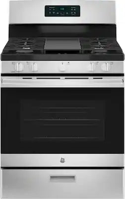 GE - 30 in. Wide 5 Burners 5.0 Cu. Ft. Freestanding Gas Range