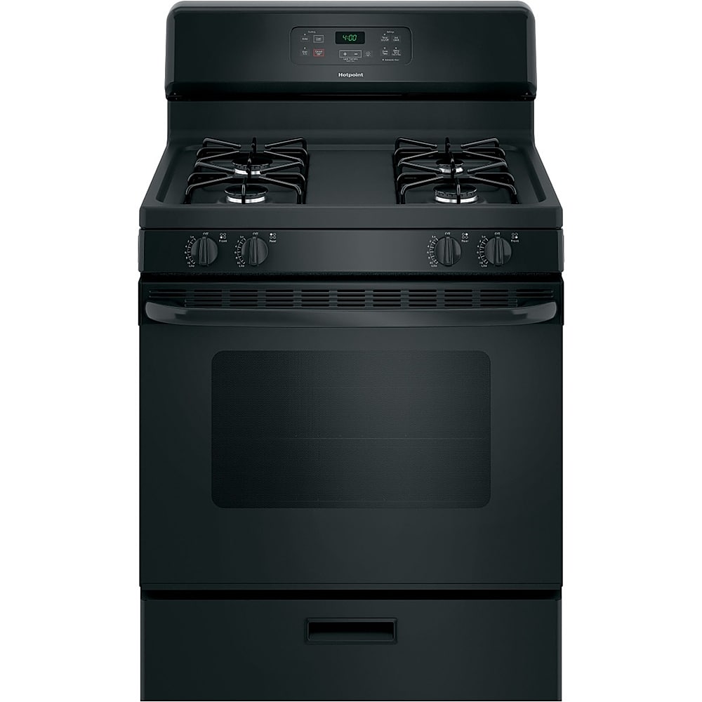 Hotpoint - 30 in. Wide 4 Burners 30 in. Wide 4 burner 4.8 Cu. Ft. Freestanding Gas Range - Black