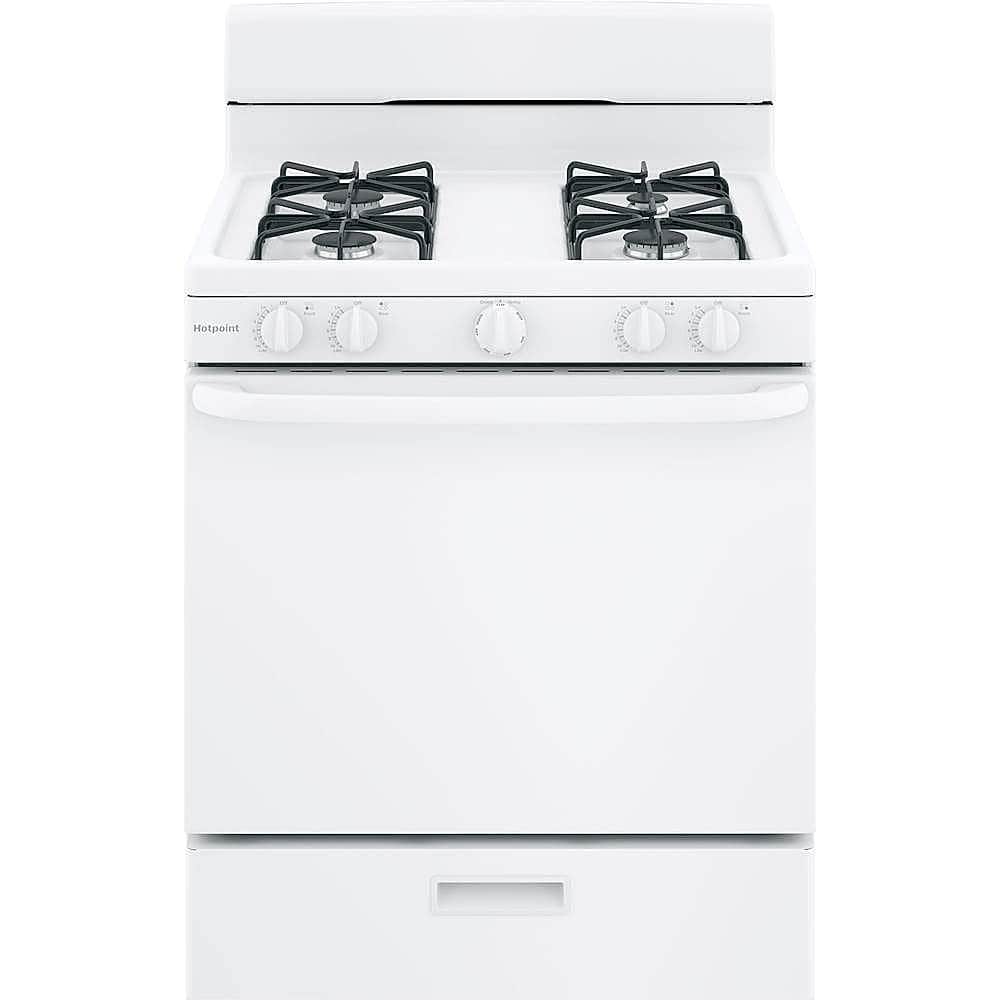 Hotpoint - 30 in. Wide 4 Burners 30 in. Wide 4 burner 4.8 Cu. Ft. Freestanding Gas Range - White